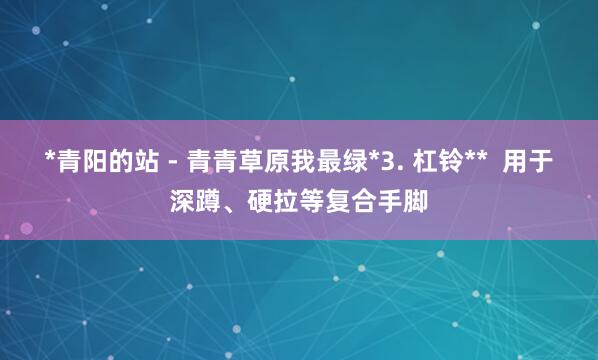 *青阳的站 - 青青草原我最绿*3. 杠铃** 用于深蹲、硬拉等复合手脚